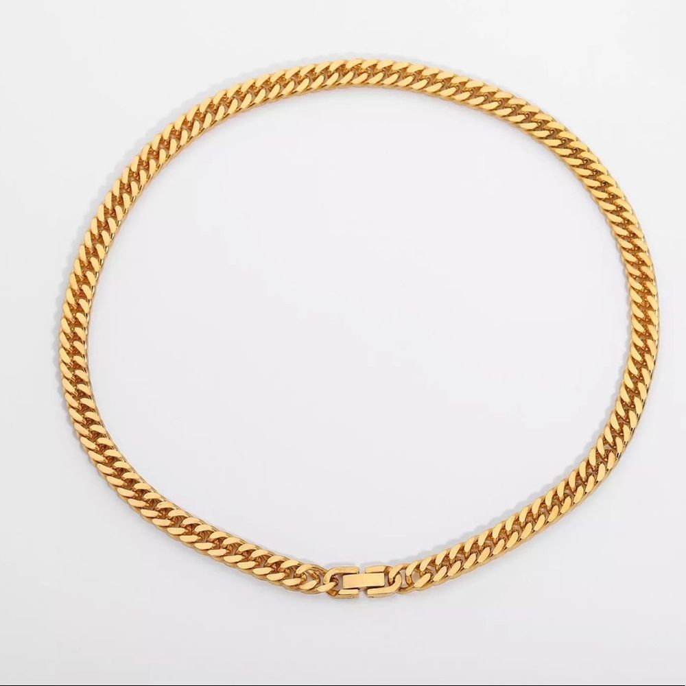 18K Gold Plated Stainless Steel 7.3mm Cuban Link Chain